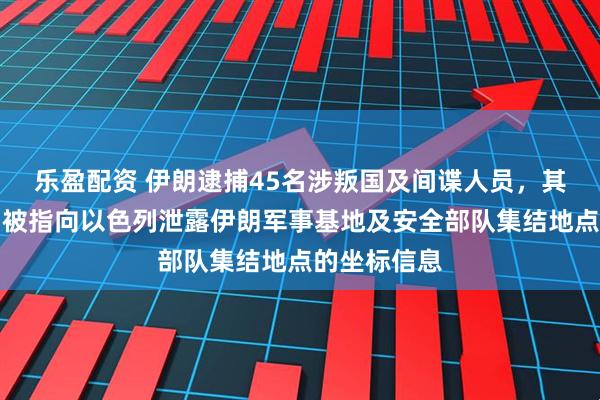 乐盈配资 伊朗逮捕45名涉叛国及间谍人员，其中部分人员被指向以色列泄露伊朗军事基地及安全部队集结地点的坐标信息